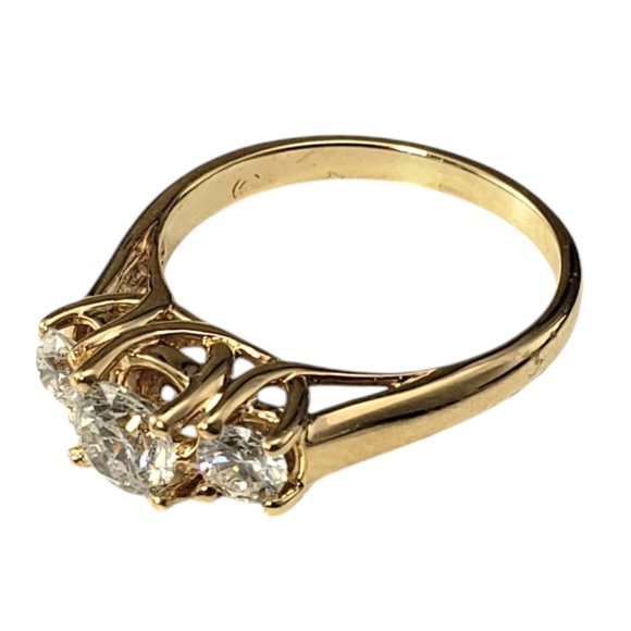 14K Yellow Gold and Diamond Engagement Anniversary Ring Size 6.75 #20878 - Picture 4 of 7